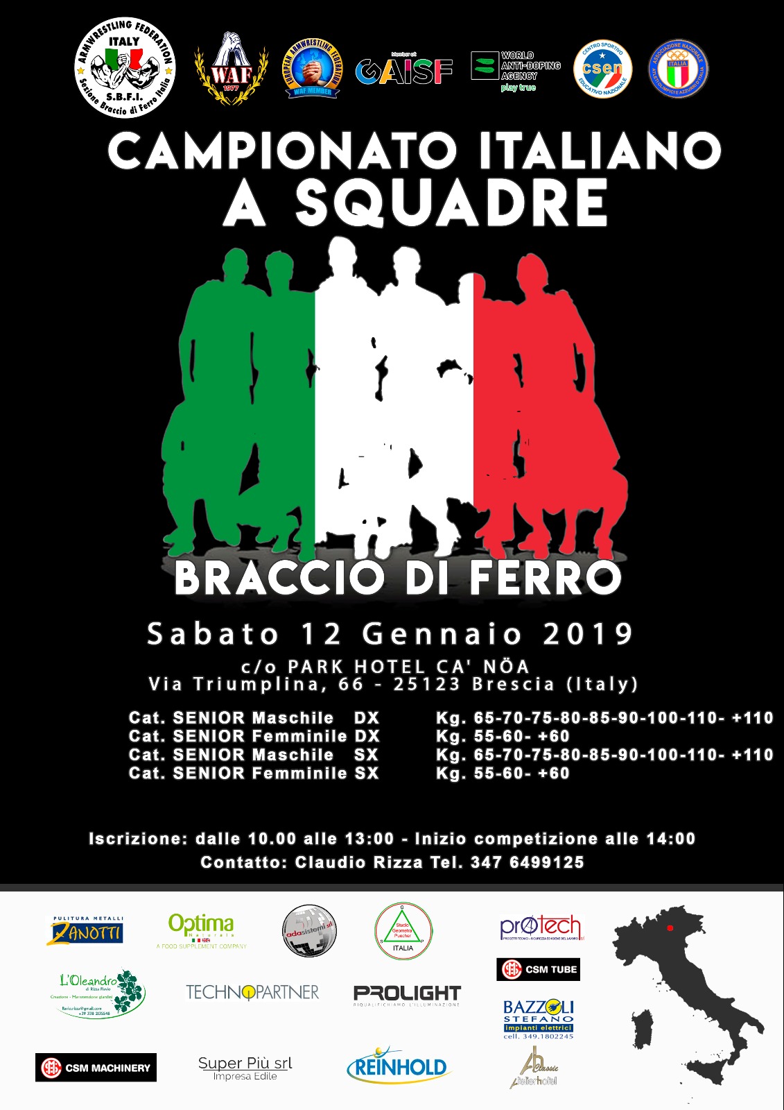 SBFI - Sezione braccio di ferro Italia - Campionato italiano a squadre 2019