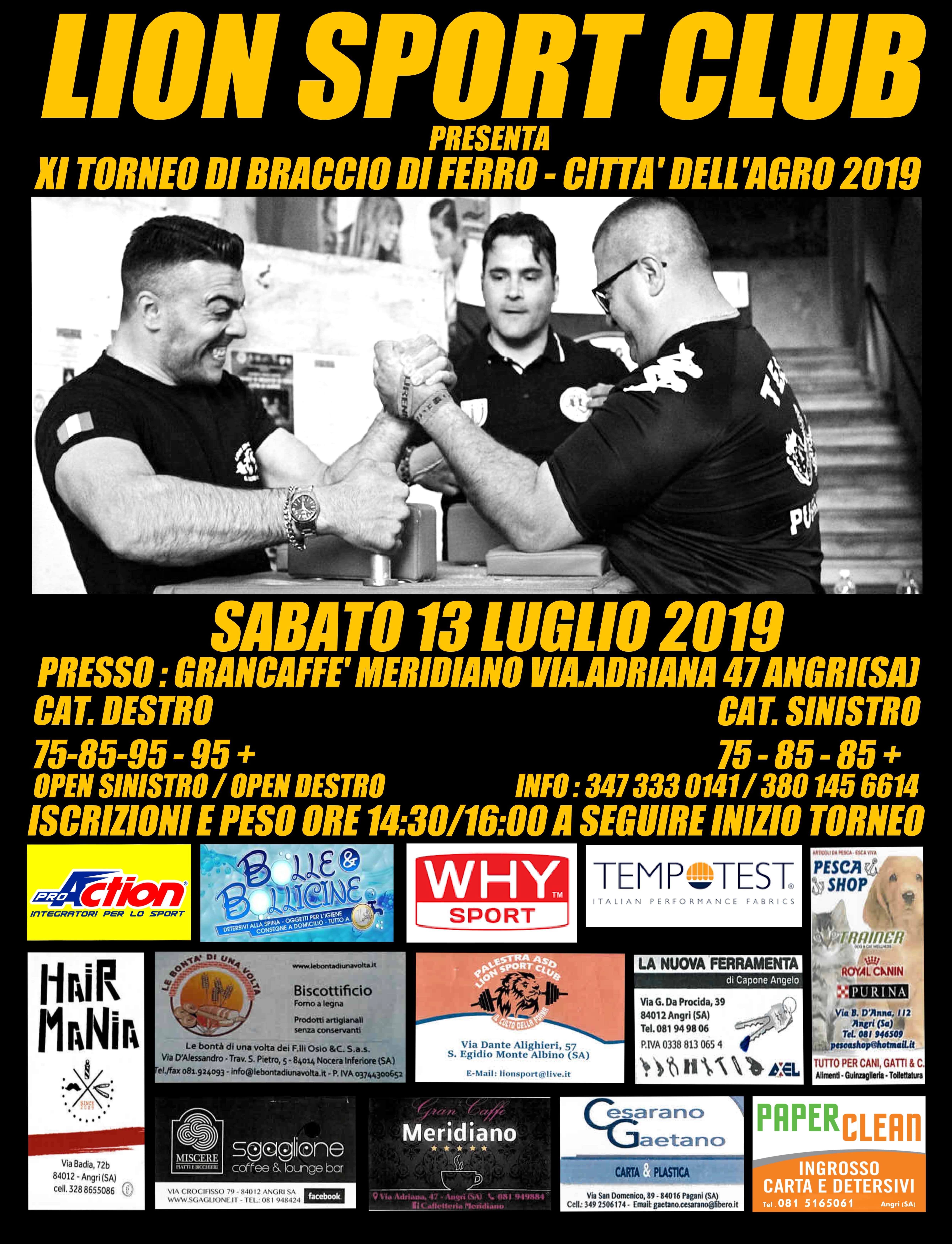 SBFI - Sezione Braccio di Ferro Italia- XI Trofeo città dell’Agro