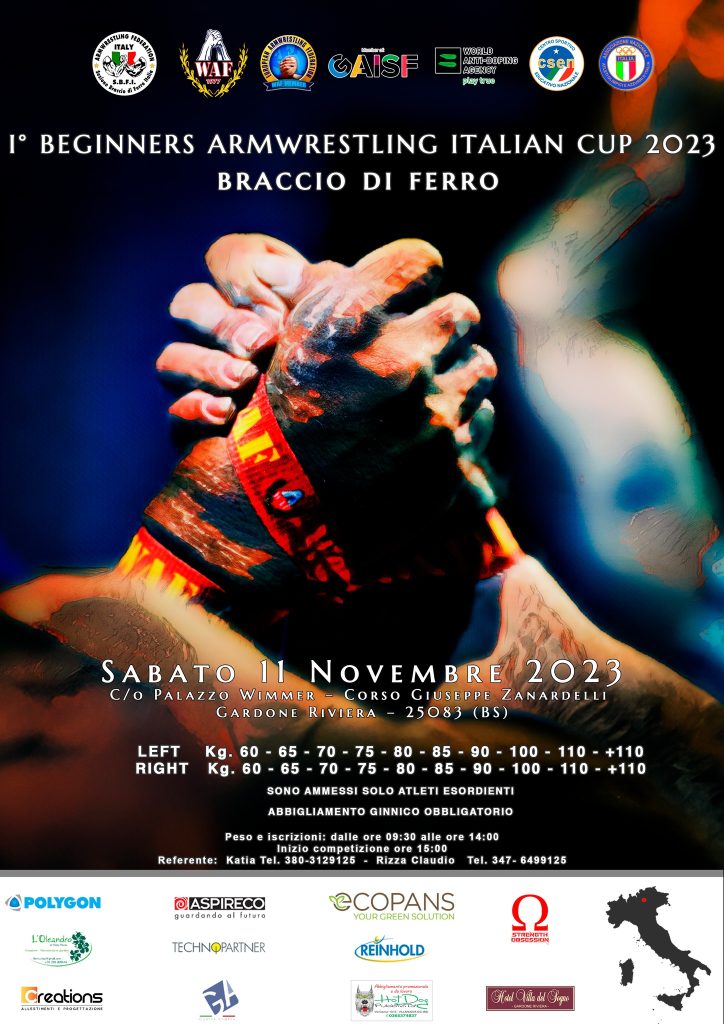 SBFI - Sezione Braccio di Ferro Italia - I Beginners Armwrestling Italian Cup 2023